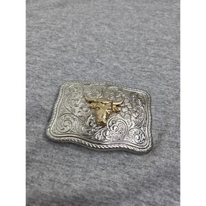 Vintage Bull Bronc Rodeo Longhorn Made in USA Belt Buckle